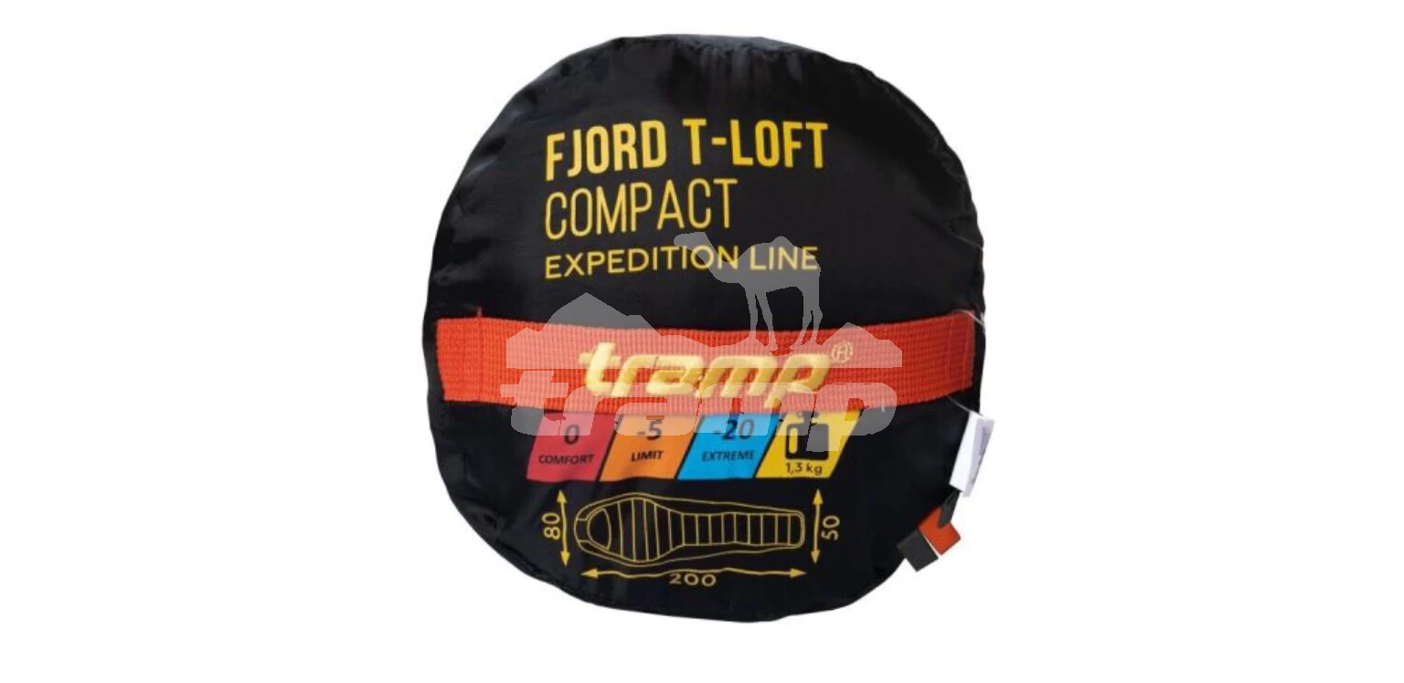 Спальные мешки Спальный мешок кокон Tramp Fjord T-Loft Compact (правый) 200*80*50 см (-20°C)