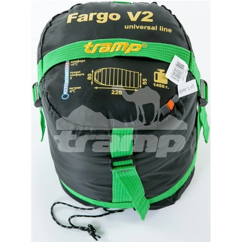 Спальные мешки Спальный мешок кокон Tramp Fargo V2 (левый) 230*80*55 см (-6°C)