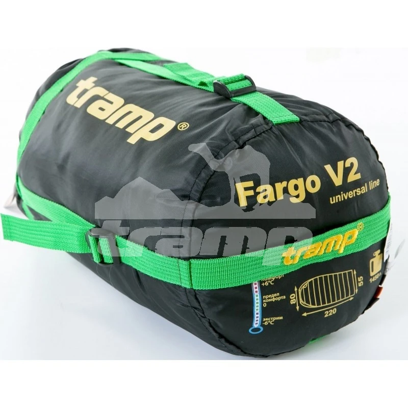Спальные мешки Спальный мешок кокон Tramp Fargo V2 (левый) 230*80*55 см (-6°C)