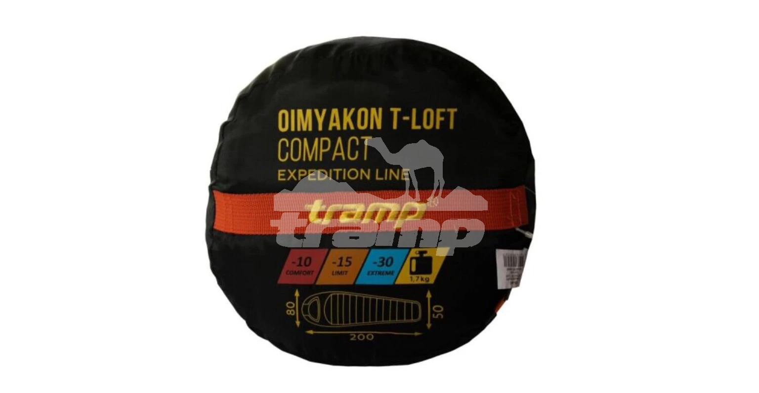 Спальные мешки Спальный мешок кокон Tramp Oimyakon T-Loft Compact (левый) 200*80*50 см (-30°C)