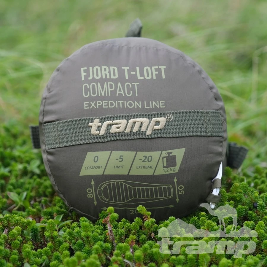 Спальные мешки Спальный мешок-кокон Tramp Fjord T-Loft Regular Olive (левый) TRS-049R