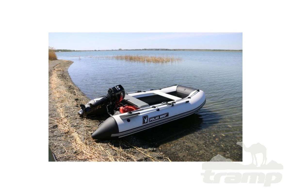 Лодки ПВХ Лодка Polar Bird 360М New Merlin | Стеклокомпозит | черно-белый | модель 2025 г + рым/ролик