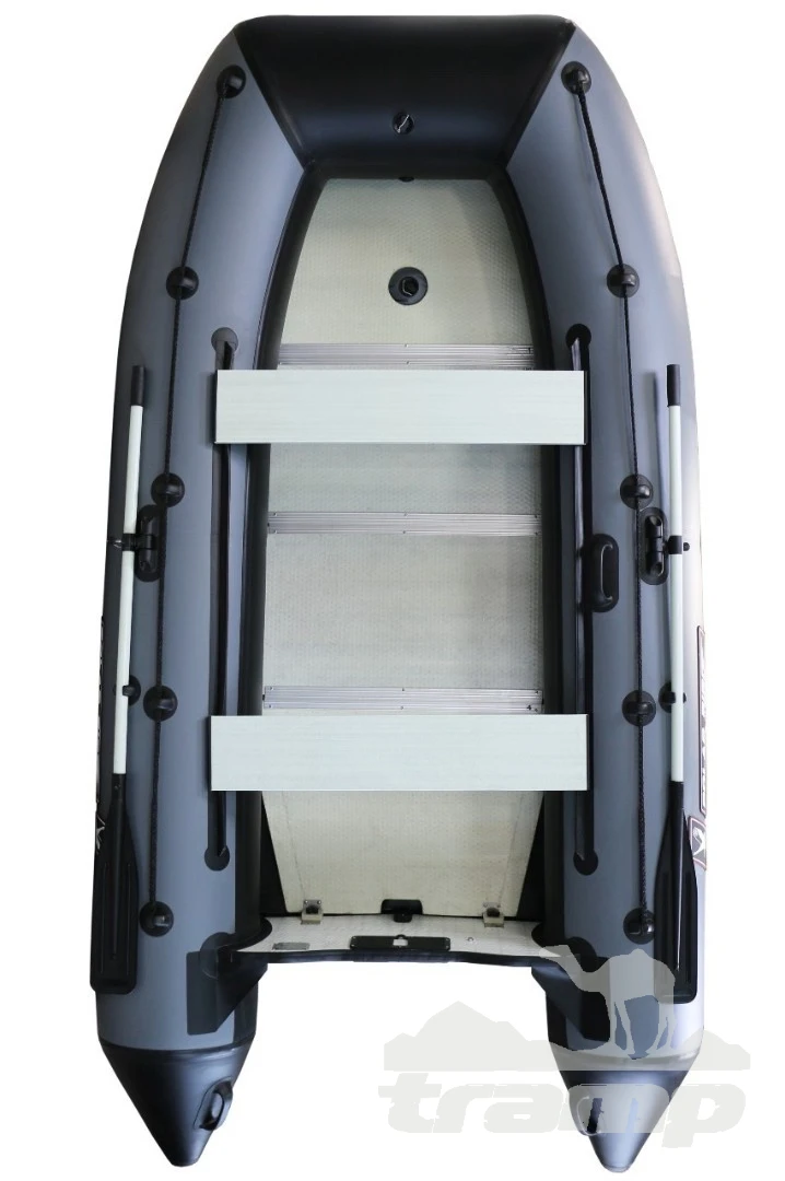 Лодки ПВХ Лодка Polar Bird 360М New Merlin | Стеклокомпозит | чёрно-серый | модель 2025 г + рым/ролик