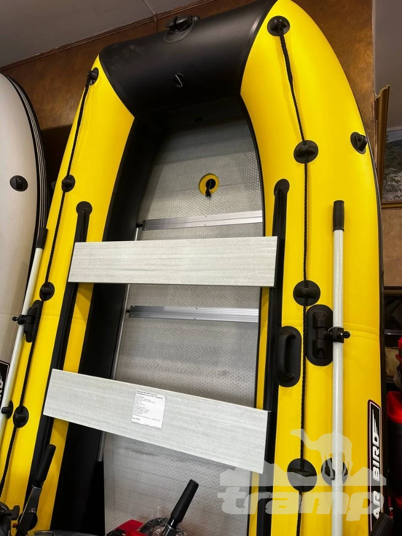 Лодки ПВХ Лодка Polar Bird 360М New Merlin | Стеклокомпозит | чёрно-желтый | модель 2025 г + рым/ролик