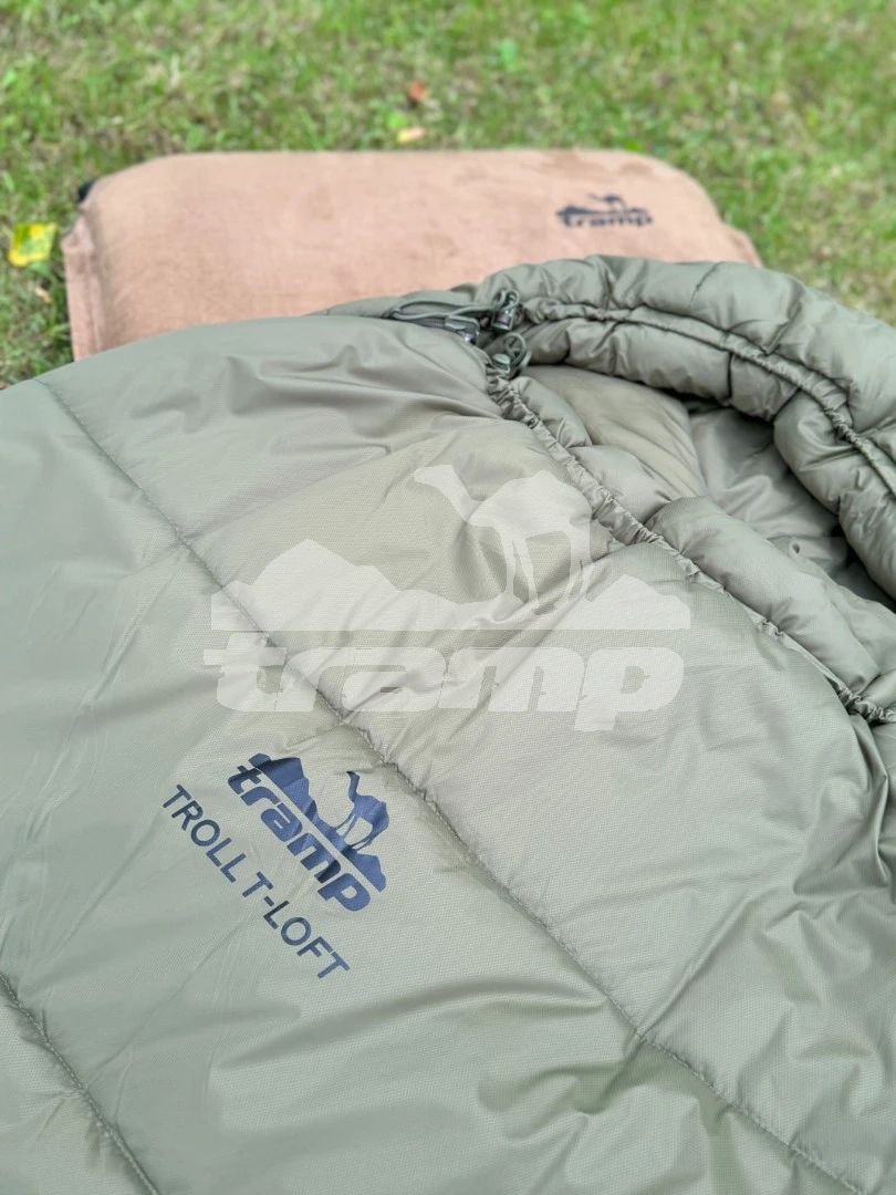 Спальные мешки Спальный мешок кокон Tramp Troll T-Loft Compact Olive (левый) 200*90*85 см (-25°C)