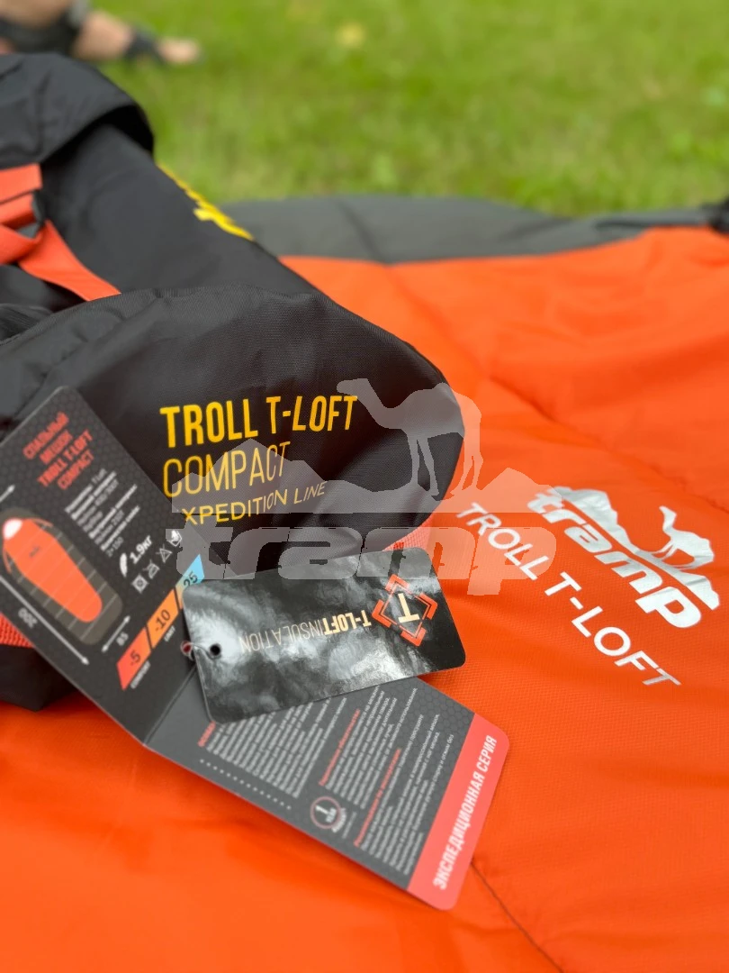 Спальные мешки Спальный мешок кокон Tramp Troll T-Loft Compact (правый) 200*90*85 см (-25°C)