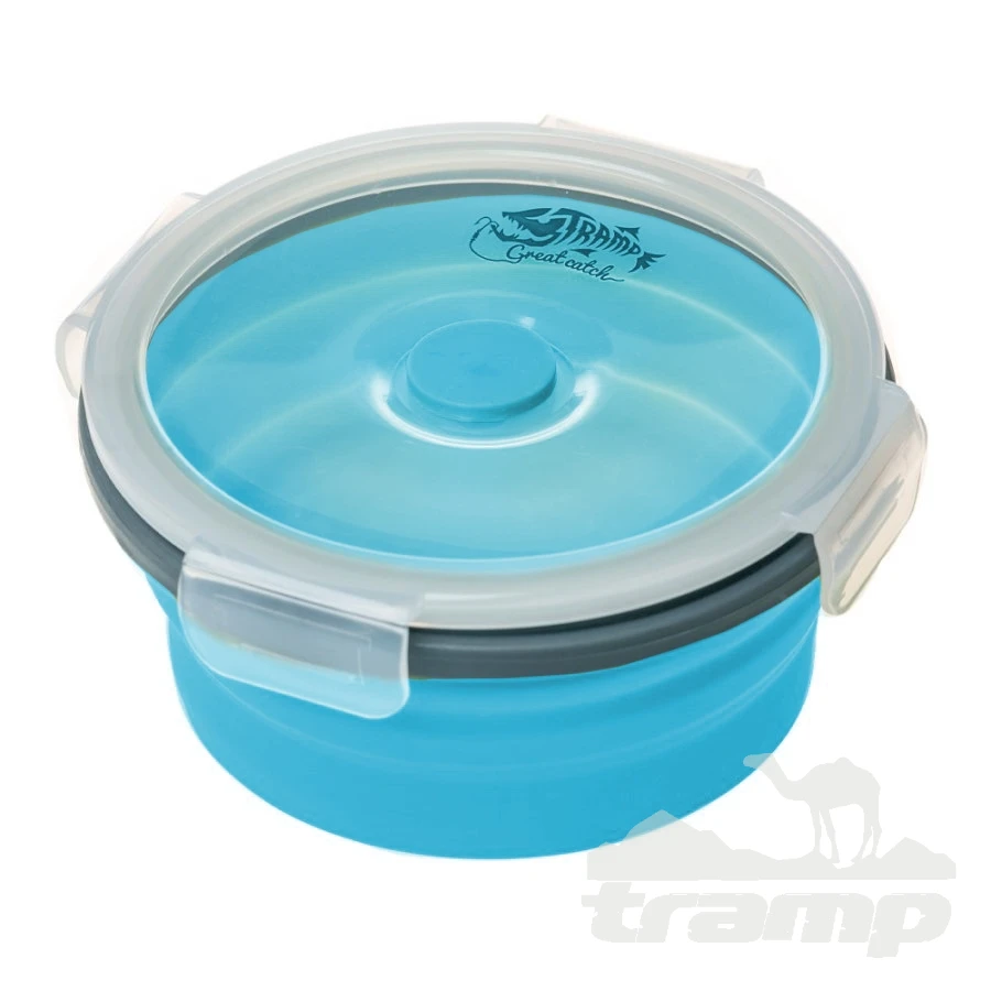 Походная посуда Tramp Контейнер складной с крышкой-защелкой 550 мл, TRC-088-aquamarine