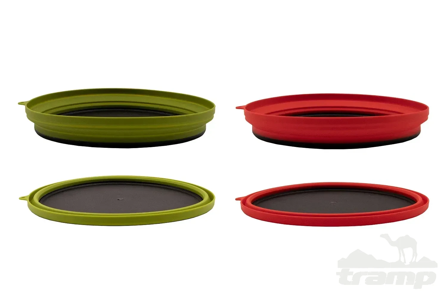 Походная посуда Tramp Тарелка силиконовая с пластиковым дном 1070 мл, TRC-124-olive