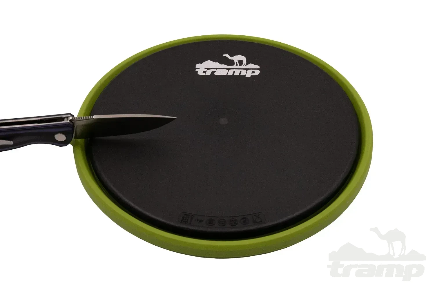 Походная посуда Tramp Тарелка силиконовая с пластиковым дном 1070 мл, TRC-124-olive