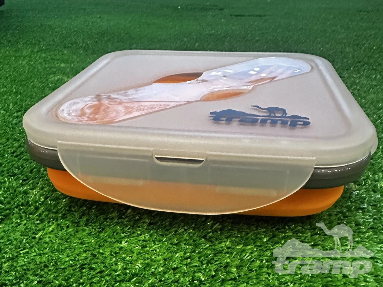 Походная посуда Контейнер силиконовый Tramp с ловилкой 1000 мл TRC-145-terracotta