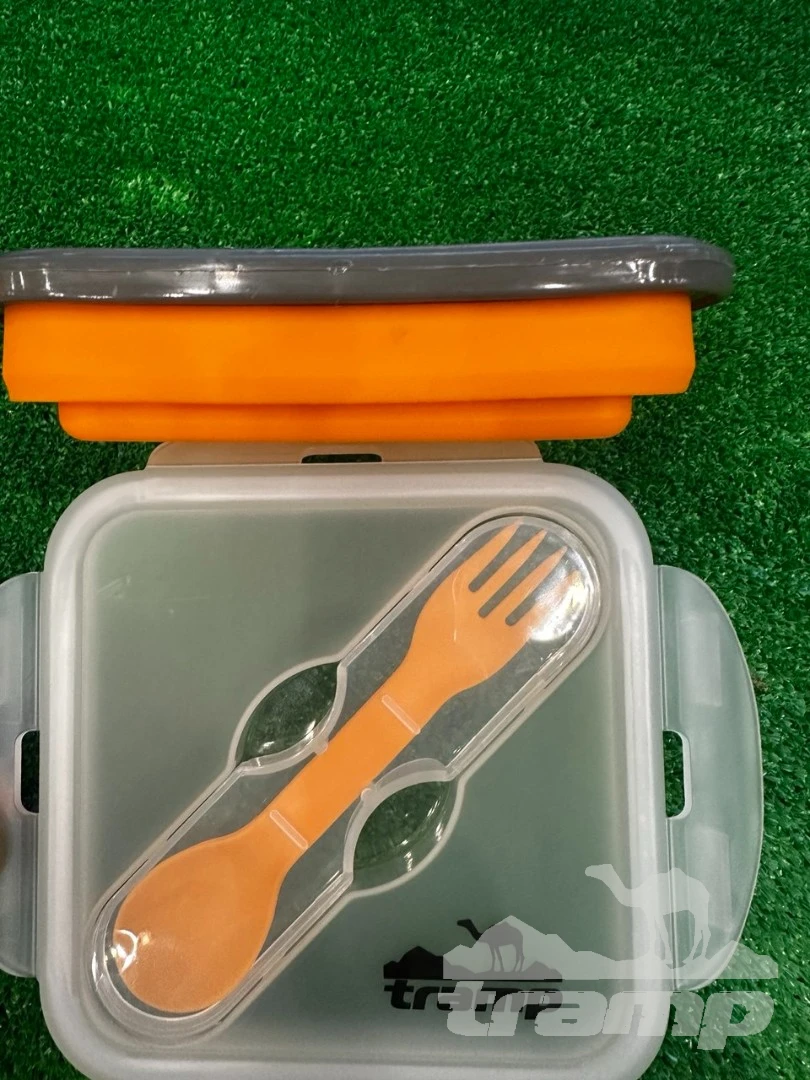 Походная посуда Контейнер силиконовый Tramp с ловилкой 1000 мл TRC-145-terracotta