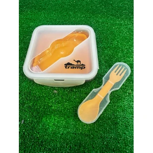 Контейнер силиконовый Tramp с ловилкой 1000 мл TRC-145-terracotta