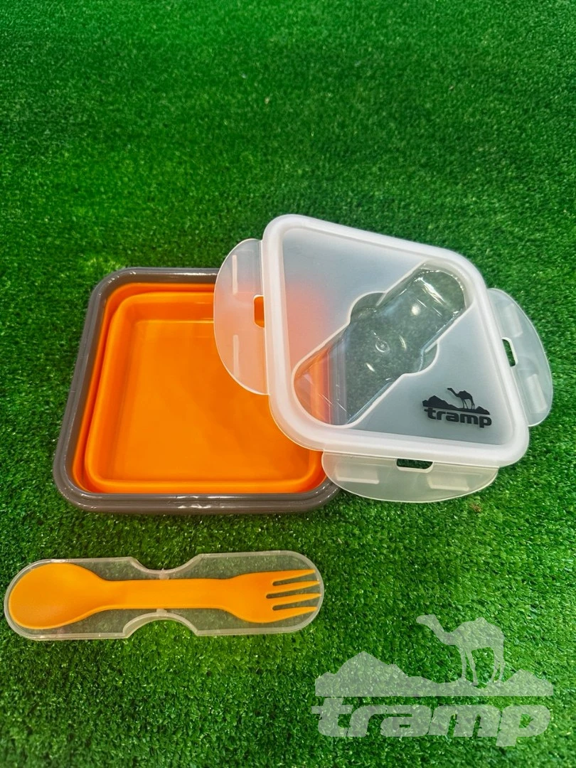 Походная посуда Контейнер силиконовый с ловилкой 400 мл Tramp TRC-144-terracotta