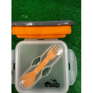 Контейнер силиконовый с ловилкой 400 мл Tramp TRC-144-terracotta