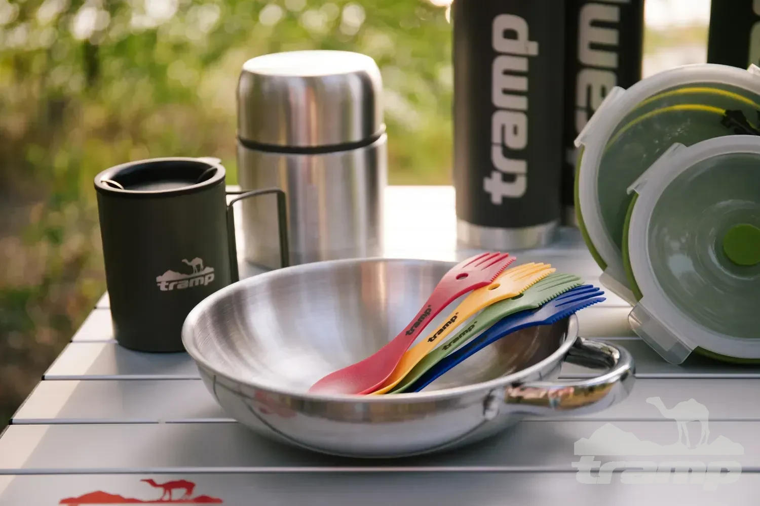 Походная посуда Ложка-вилка (ловилка) пластмассовая Tramp синяя