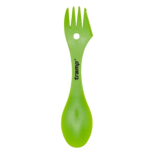 Ложка-вилка (ловилка) пластмассовая Tramp зеленая