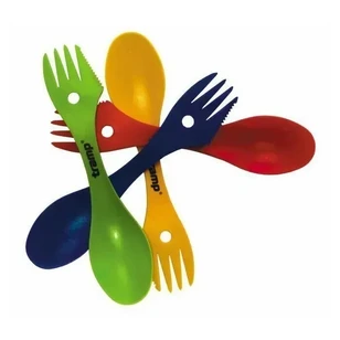 Ложка-вилка (ловилка) пластмассовая Tramp красная