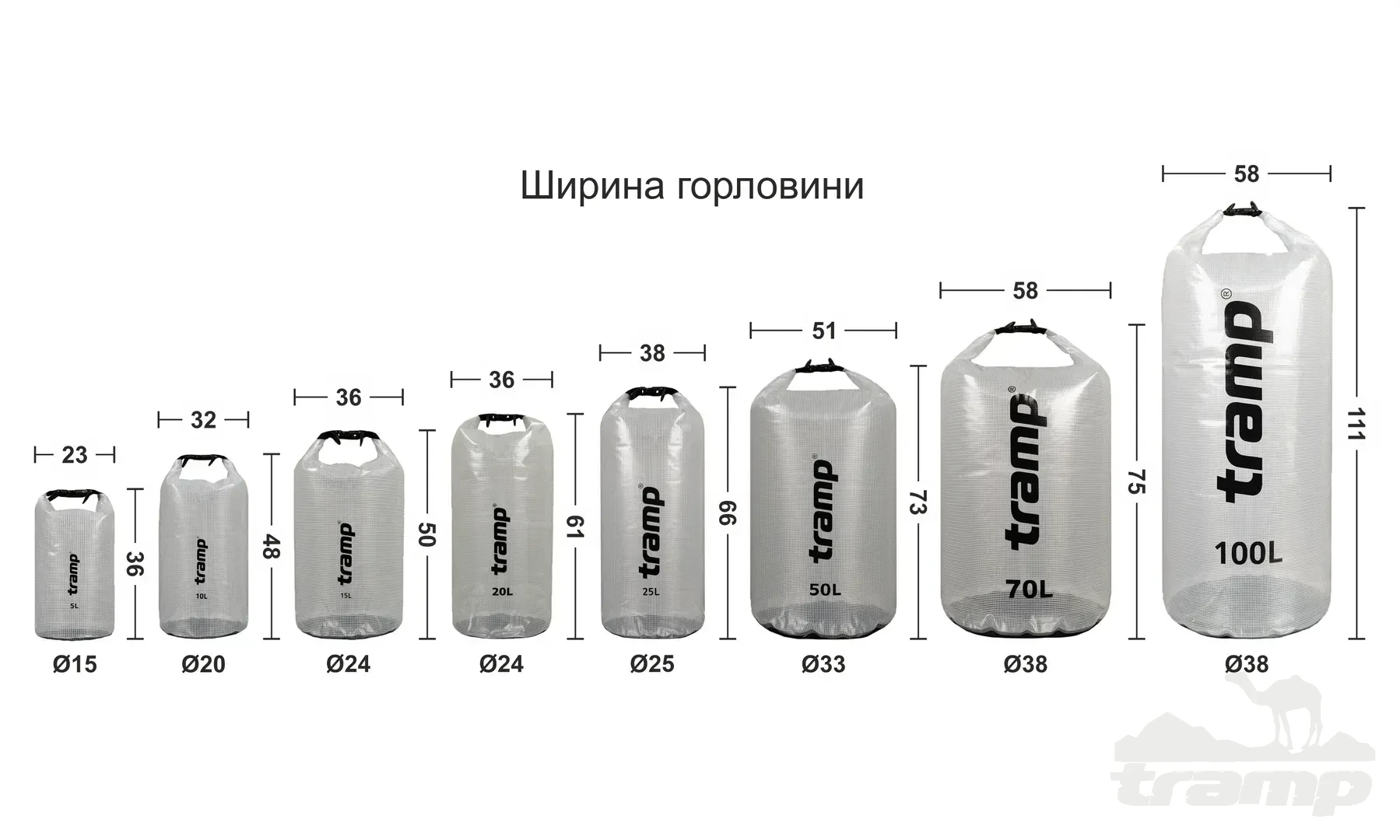 Гермоупаковка Гермомешок прозрачный 70л - Tramp TRA-108