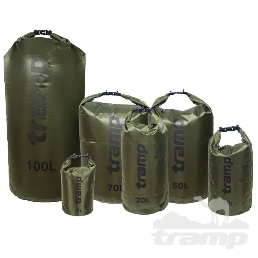 Гермоупаковка Tramp гермомешок ПВХ Diamond RipStop 100 л TRA-210-olive