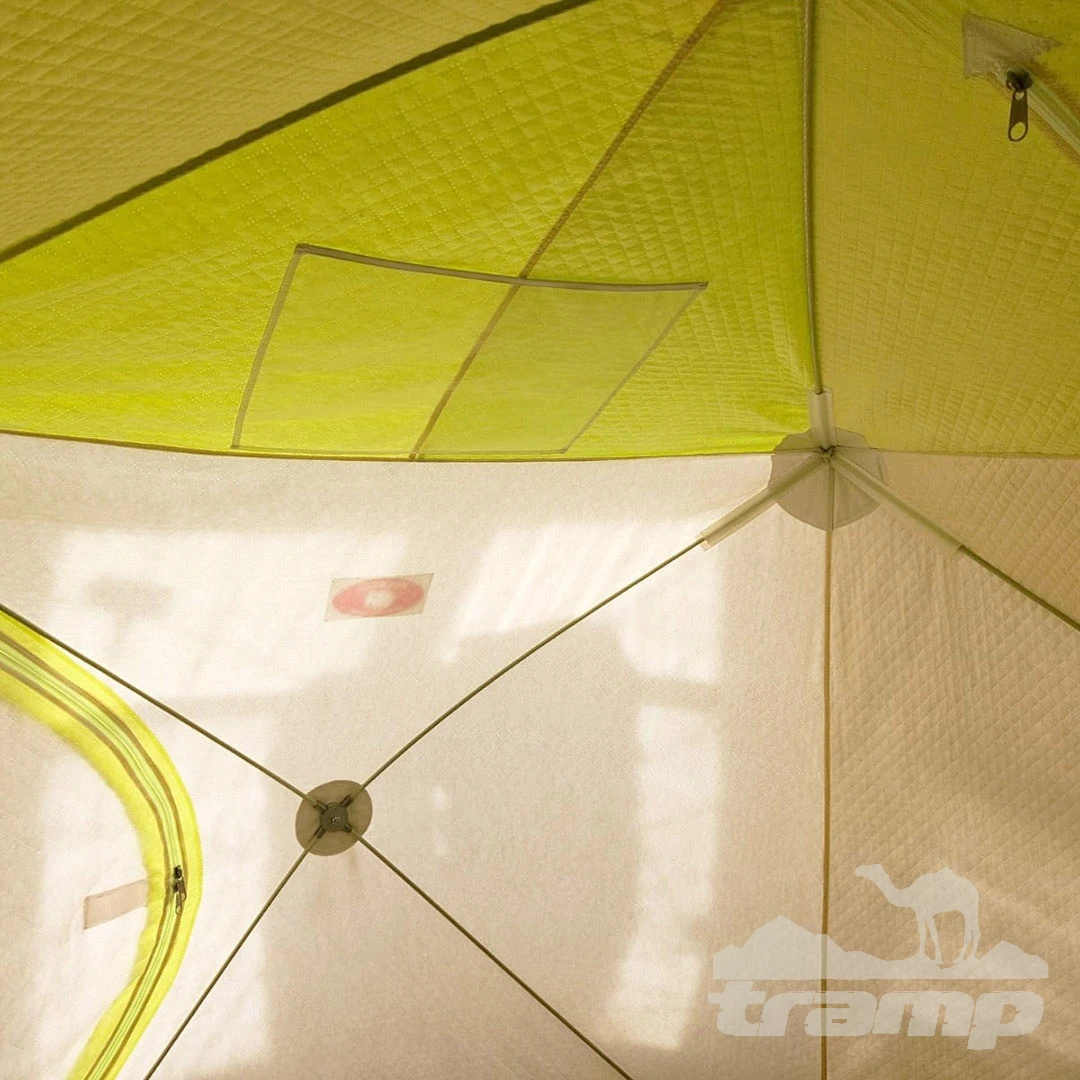 Палатки Зимняя палатка Медведь Куб 3 Люкс (2.1*2.1/1.9m) утеплённая (3-сл) + Пол (ткань Оксфорд 600D) + накидка