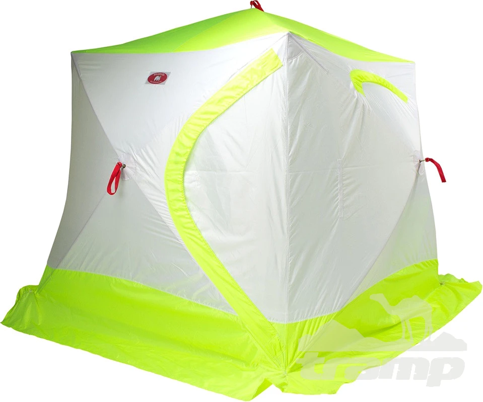 Палатки Зимняя палатка Медведь Куб 3 Люкс (2.1*2.1/1.9m) утеплённая (3-сл) + Пол (ткань Оксфорд 600D) + накидка