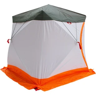 Зимняя палатка Медведь Куб 3 Люкс (2.1*2.1/1.9m) утеплённая (3-сл) + Пол (ткань Оксфорд 600D) + накидка