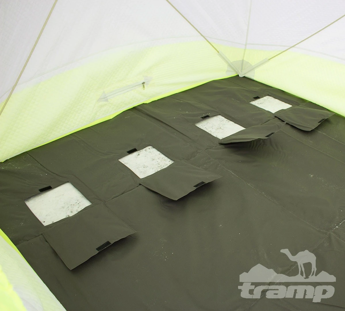 Палатки Зимняя палатка Медведь Куб 4 Люкс (2.3*2.3/2.0m) утеплённая (3-сл) + Пол (ткань Оксфорд 600D) + накидка