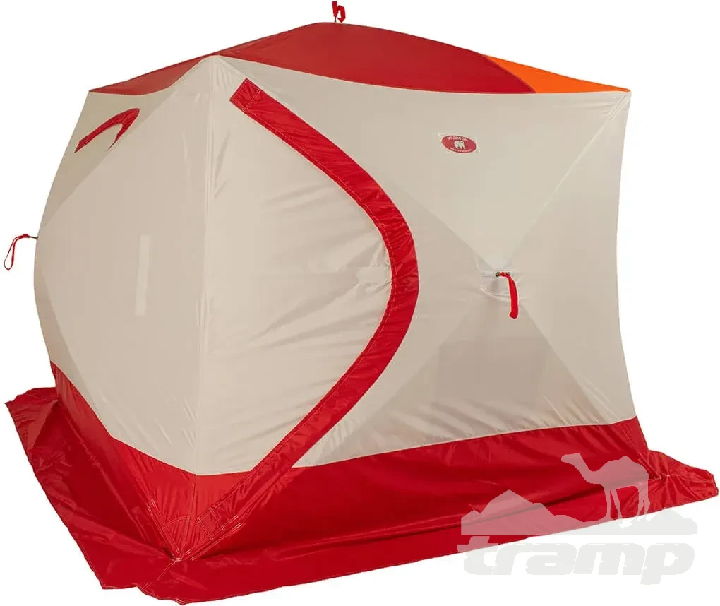 Палатки Зимняя палатка Медведь Куб 4 Люкс (2.3*2.3/2.0m) утеплённая (3-сл) + Пол (ткань Оксфорд 600D) + накидка