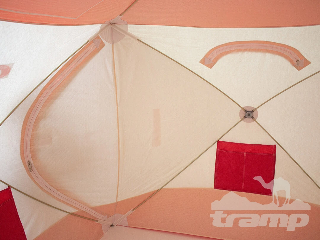 Палатки Зимняя палатка Медведь Куб 4 Люкс (2.3*2.3/2.0m) утеплённая (3-сл) + Пол (ткань Оксфорд 600D) + накидка