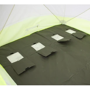 Зимняя палатка Медведь Куб 4 Люкс (2.3*2.3/2.0m) утеплённая (3-сл) + Пол (ткань Оксфорд 600D) + накидка