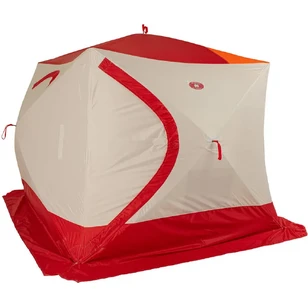 Зимняя палатка Медведь Куб 4 Люкс (2.3*2.3/2.0m) утеплённая (3-сл) + Пол (ткань Оксфорд 600D) + накидка