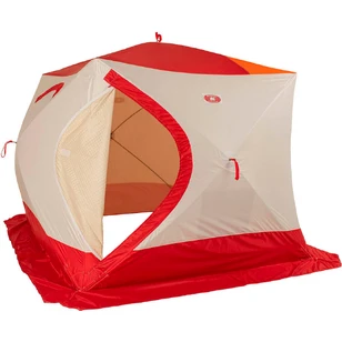 Зимняя палатка Медведь Куб 4 Люкс (2.3*2.3/2.0m) утеплённая (3-сл) + Пол (ткань Оксфорд 600D) + накидка