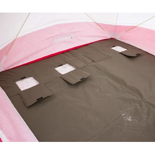 Зимняя палатка Медведь Куб 4 Люкс (2.3*2.3/2.0m) утеплённая (3-сл) + Пол (ткань Оксфорд 600D) + накидка