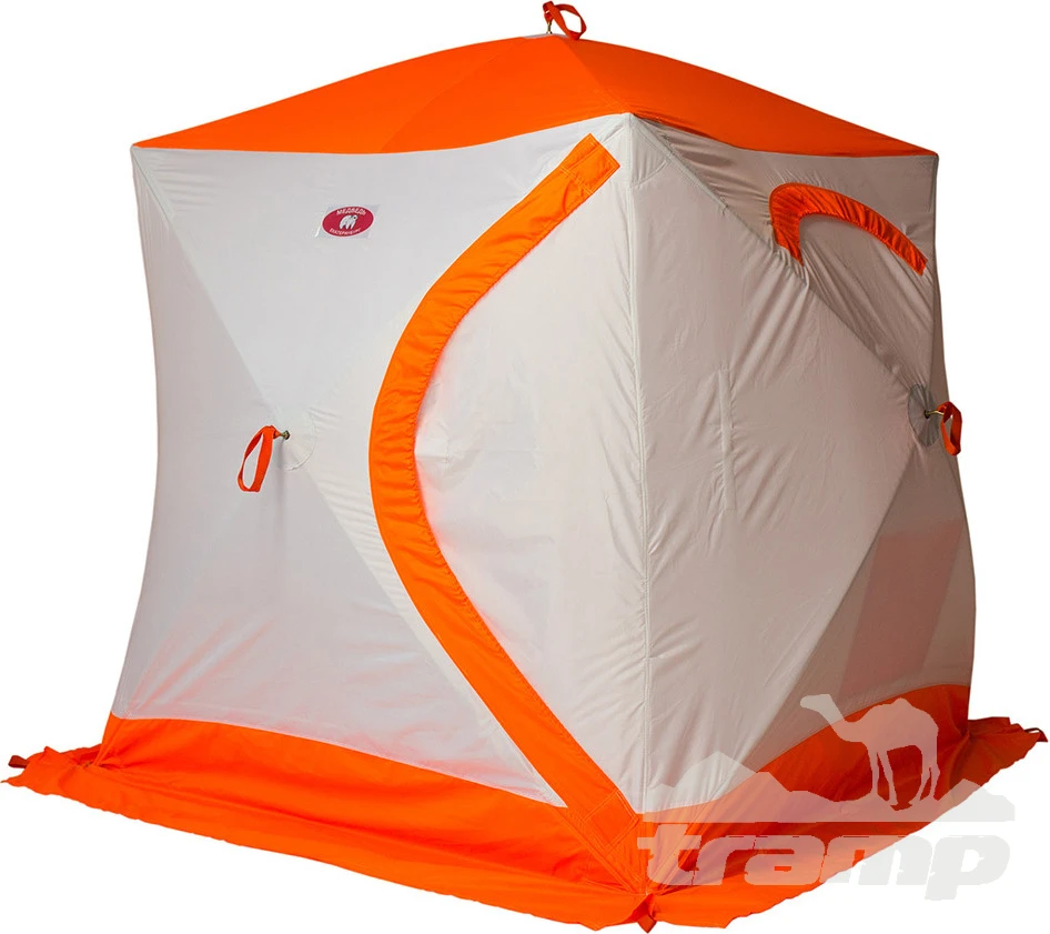 Палатки Зимняя палатка Медведь Куб 2 Люкс (1.8*1.8/1.8m) утеплённая (3-сл) + Пол (ткань Оксфорд 300D) + накидка