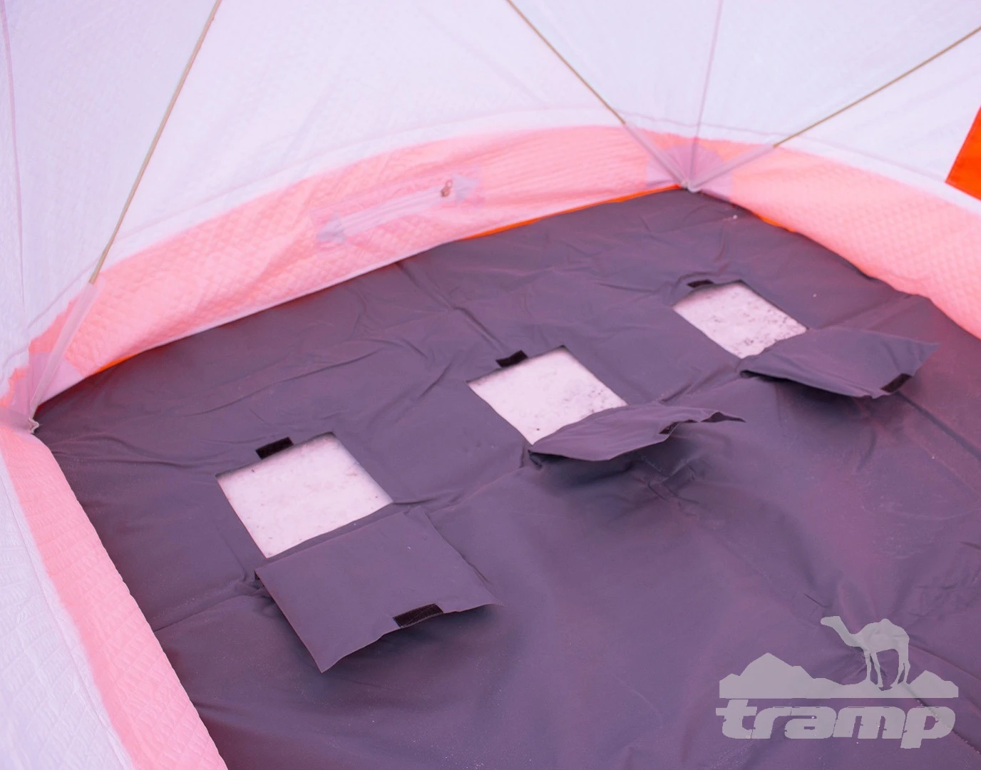 Палатки Зимняя палатка Медведь Куб 2 Люкс (1.8*1.8/1.8m) утеплённая (3-сл) + Пол (ткань Оксфорд 300D) + накидка