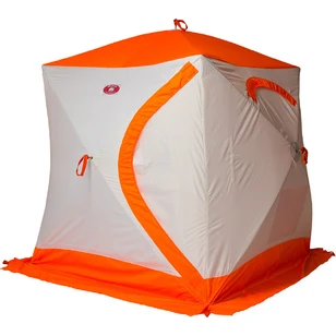 Зимняя палатка Медведь Куб 2 Люкс (1.8*1.8/1.8m) утеплённая (3-сл) + Пол (ткань Оксфорд 300D) + накидка