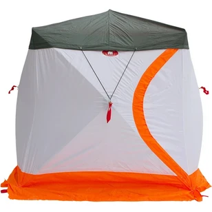 Зимняя палатка Медведь Куб 2 Люкс (1.8*1.8/1.8m) утеплённая (3-сл) + Пол (ткань Оксфорд 300D) + накидка