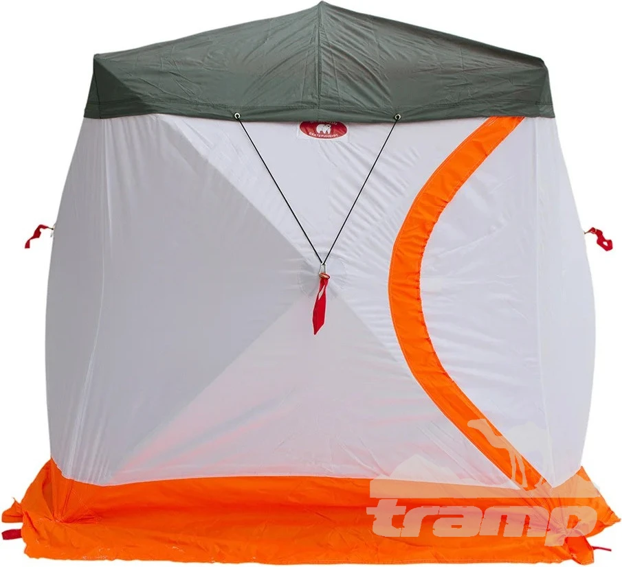 Палатки Зимняя палатка Медведь Куб 2 Люкс (1.8*1.8/1.8m) утеплённая (3-сл) + Пол (ткань Оксфорд 600D) + накидка