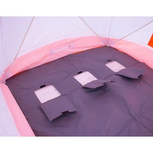 Зимняя палатка Медведь Куб 2 Люкс (1.8*1.8/1.8m) утеплённая (3-сл) + Пол (ткань Оксфорд 600D) + накидка