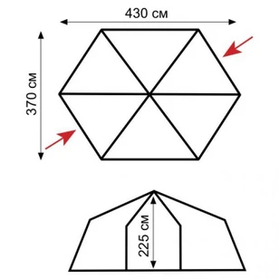 Палатка-Шатер TRAMP LITE Mosquito Green 4.3х3.7х2.25 м (V2) + Съемный пол из терпаулинга