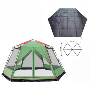 Палатка-Шатер TRAMP LITE Mosquito Green 4.3х3.7х2.25 м (V2) + Съемный пол из терпаулинга