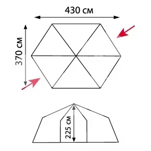 Палатка-Шатер TRAMP LITE Mosquito Sand 4.3х3.7х2.25 м (V2) + Съемный пол из терпаулинга