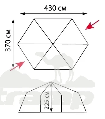 Шатрово-тентовая продукция Палатка-Шатер TRAMP LITE Mosquito Orange 4.3х3.7х2.25 м (V2) + Съемный пол из терпаулинга