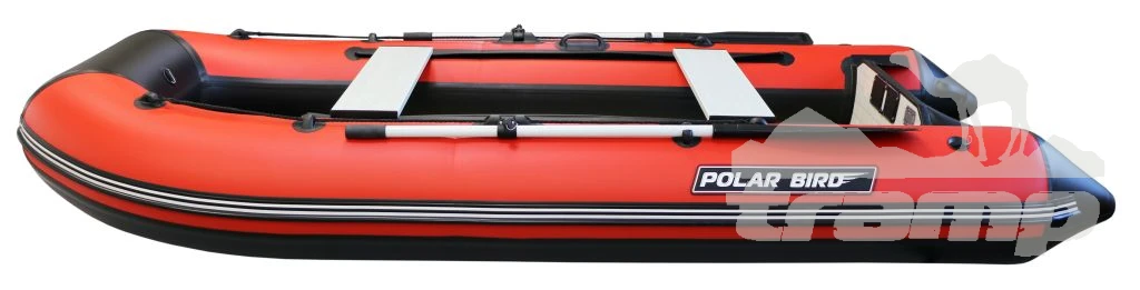 Лодки ПВХ Лодка Polar Bird 340М | Лайт | Пайол - стеклокомпозит | Чёрно-красный |