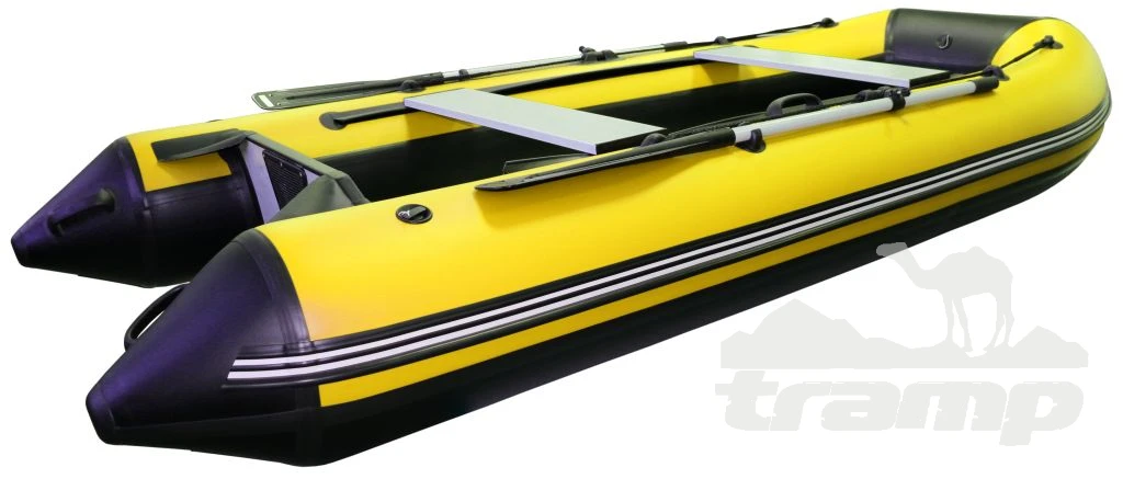 Лодки ПВХ Лодка Polar Bird 340М | Лайт | Пайол - стеклокомпозит | Чёрно-желтый |