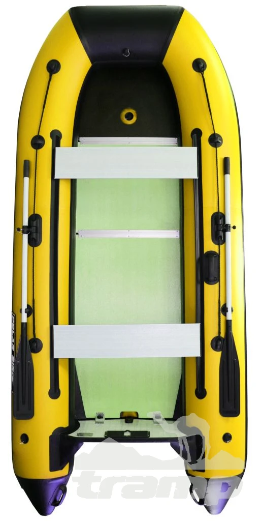 Лодки ПВХ Лодка Polar Bird 340М | Лайт | Пайол - стеклокомпозит | Чёрно-желтый |