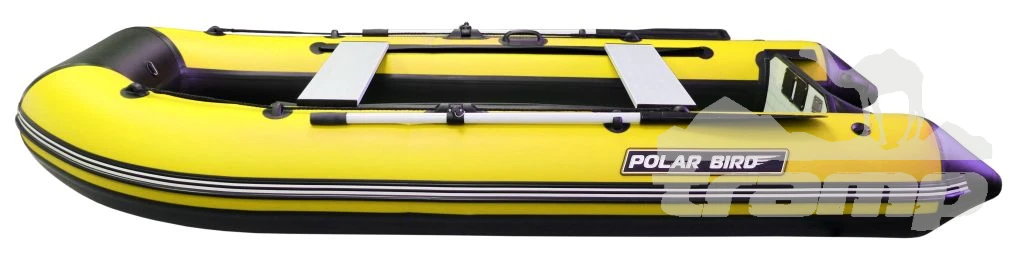 Лодки ПВХ Лодка Polar Bird 340М | Лайт | Пайол - стеклокомпозит | Чёрно-желтый |