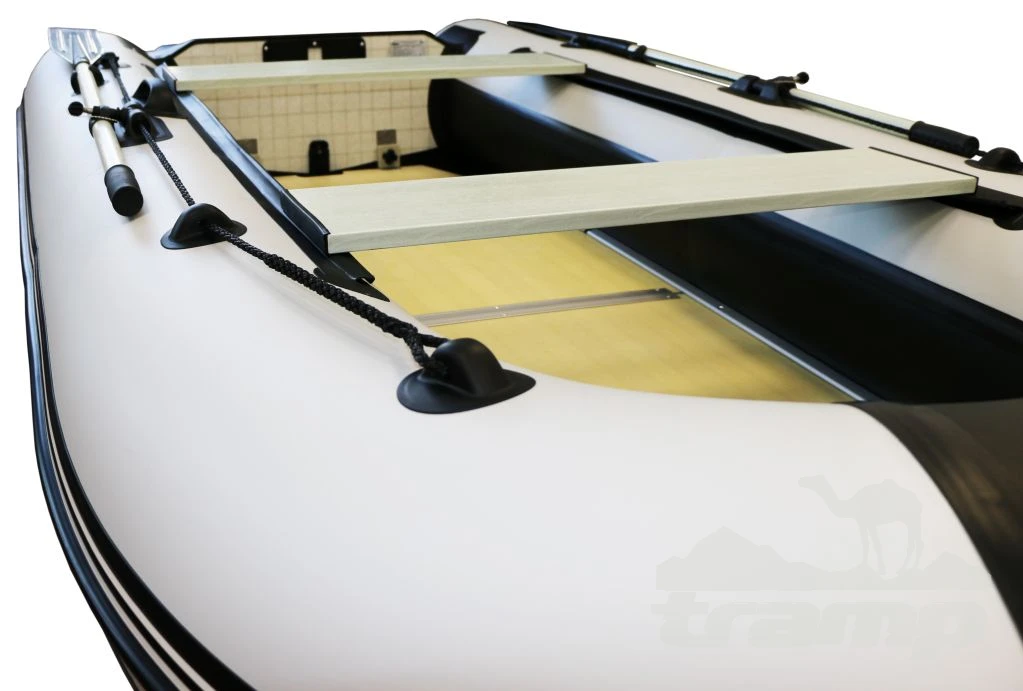 Лодки ПВХ Лодка Polar Bird 340М | Лайт | Пайол - стеклокомпозит | Чёрно-белый |