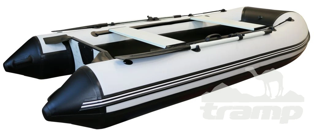 Лодки ПВХ Лодка Polar Bird 340М | Лайт | Пайол - стеклокомпозит | Чёрно-белый |