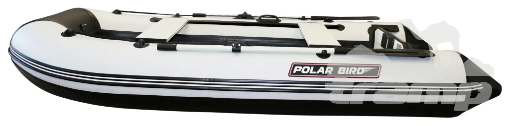 Лодки ПВХ Лодка Polar Bird 340М | Лайт | Пайол - стеклокомпозит | Чёрно-белый |